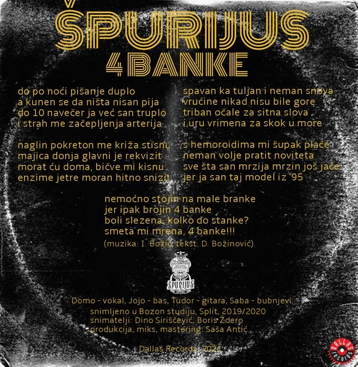 SPURIJUSI 4 banke vintage omot straznji